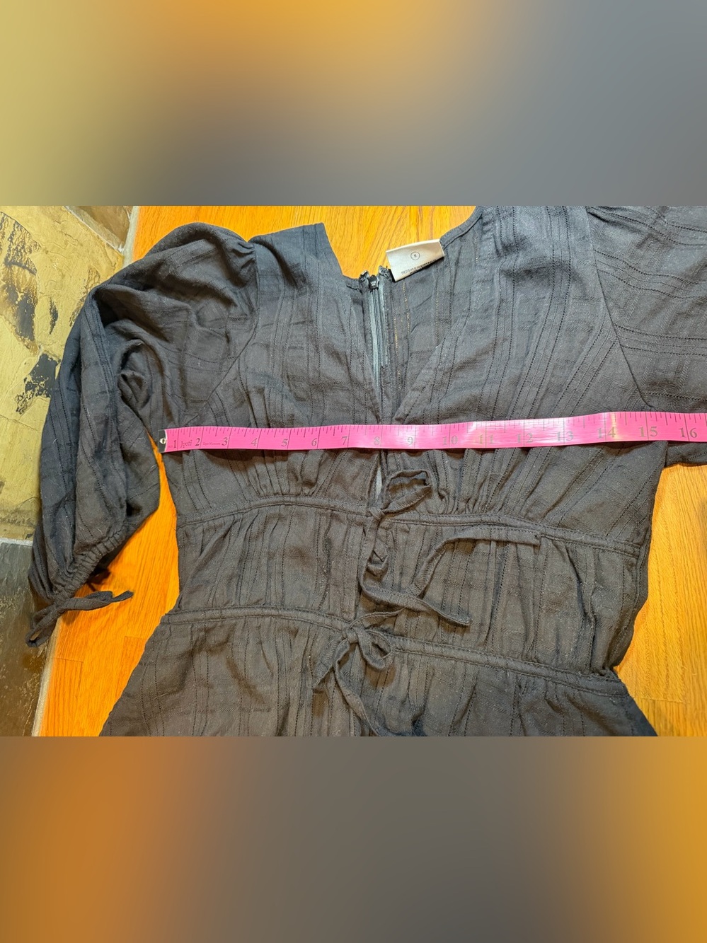 Rue Stiic Black Puff-Sleeve Tie-Waist Maxi Dress, size small - Picture 8 of 12
